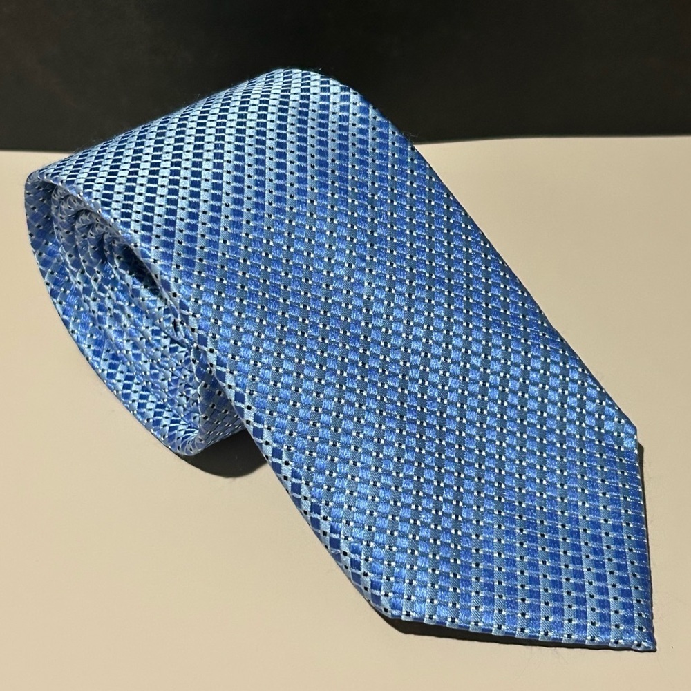 Croft & Barrow 100% Silk Blue Checkered Men's 59” Tie